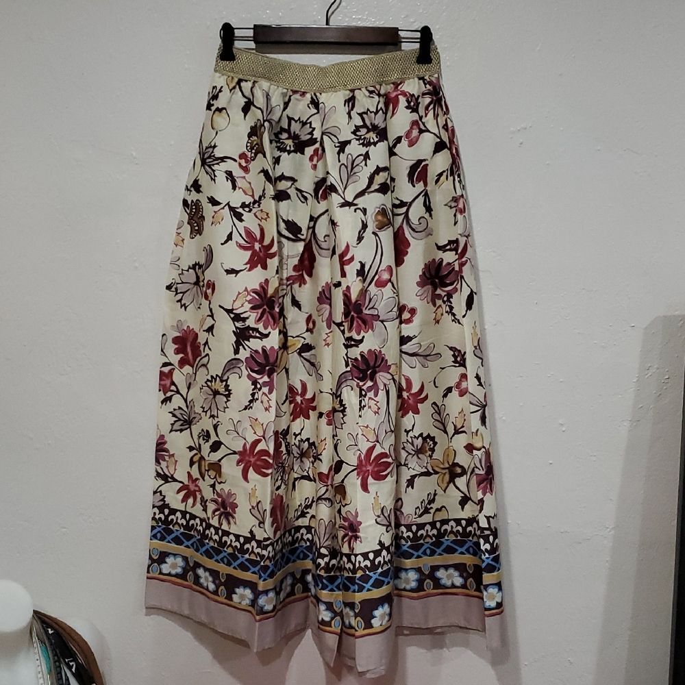 Twinset U&B Italy Floral Print Massive Wide Leg Balloon Pleated Pants Size M